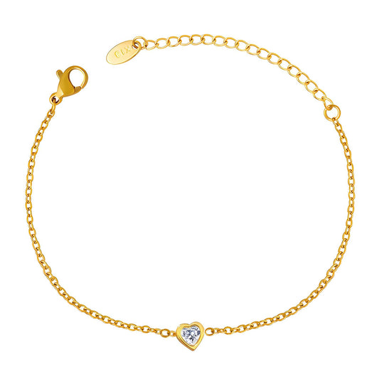 18K gold plated Stainless steel  Hearts bracelet