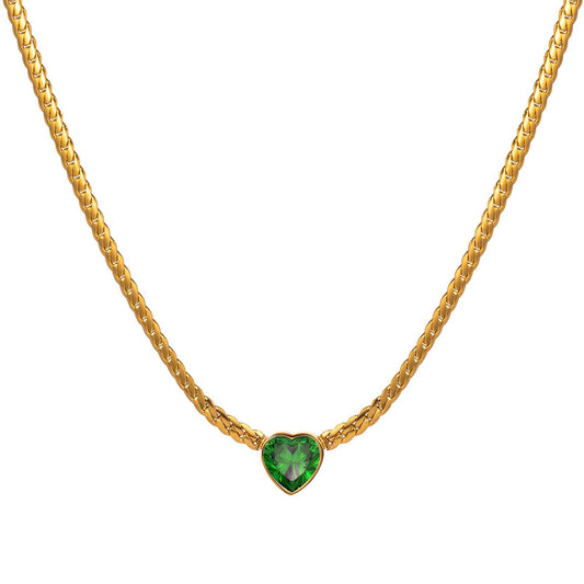 18K gold plated Stainless steel  Heart necklace